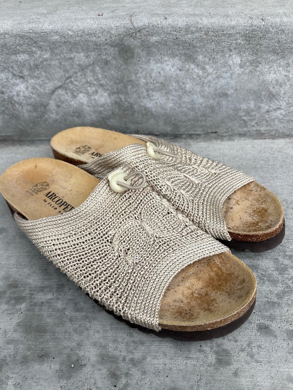 Arcopedico by Elio Parodi Beige Knit Slide Sandals EU 39 - Picture 8 of 10